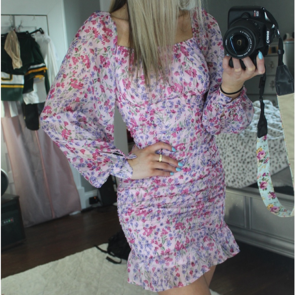 Purple floral dress